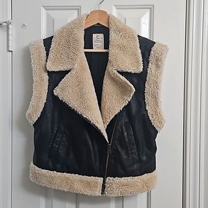 Free People Faux Leather Vest Size S